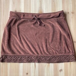 GAP Vintage Y2k O6 Brown Soft Mini Skirt with Crochet Hem